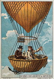 Gay-Lussac and Jean-Baptiste Biot in hydrogen balloon 1804 studying earth magnetic field