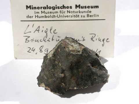 Piece of meteorite of L'Aigle at Humboldt University, Berlin