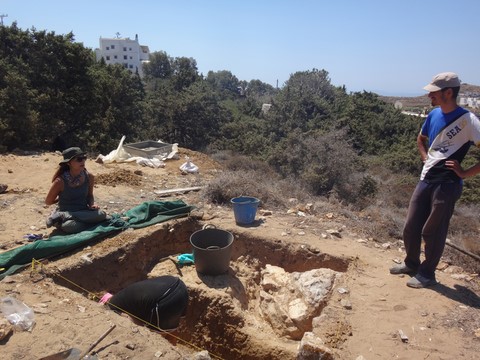 the team of Stelida Neanderthal Archaeological Project digging on Alfred de Grazia's land