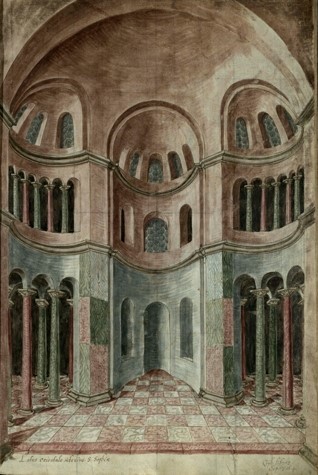 Haghia Sophia - 1574 - Watercolor attributed to Lambert de Vos - The Freshfield Album - Trinity College, Cambridge University