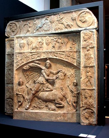 Monumental pivoting altar of Mithras in Heddernheim Germany