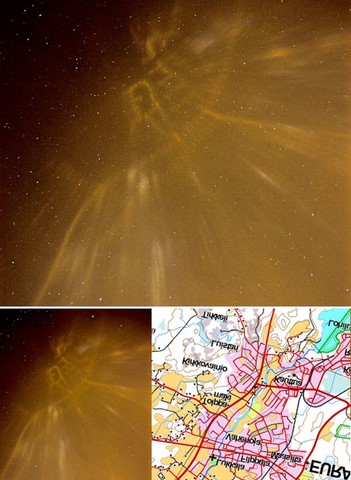 finland street map reflected in night sky