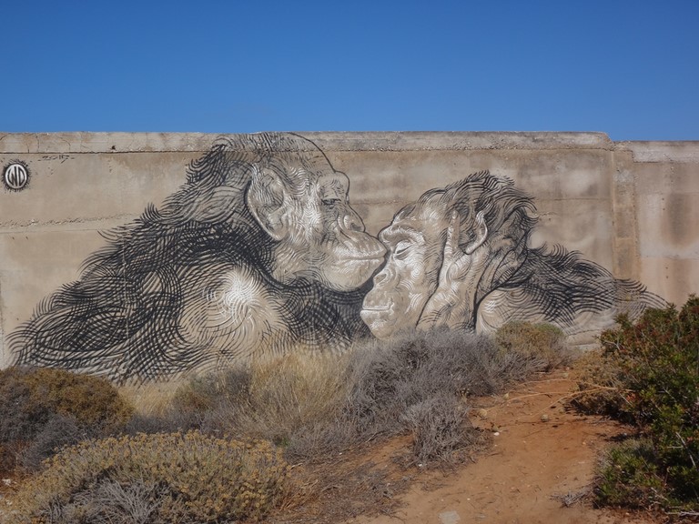 Unconditional Love WD mural at Alyko, Naxos, Greece, 2015