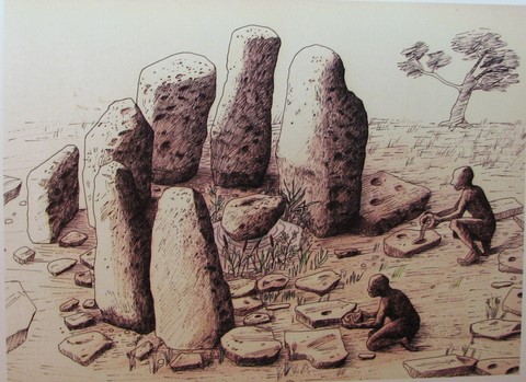Atlit Yam - megalithic structure, reconstitution