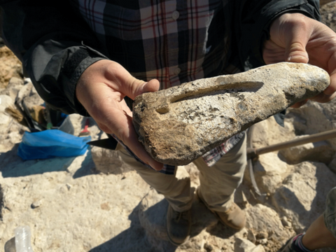 spear-head mould excavated at Daskalios, Keros, small cyclades