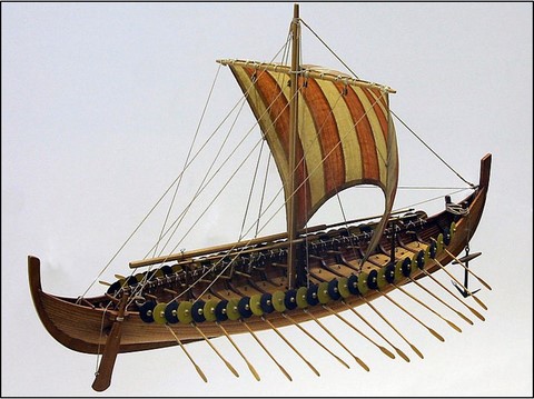 Viking square sail boat 9th cent