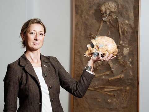 katerina harvati with skull