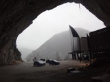 niaux cave, entrance, sculpture by furkas, pyrénées, france